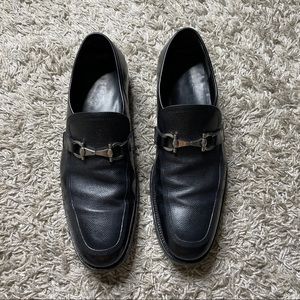 Salvatore Ferragamo Lavorazione Originale Pebbled Leather Horsebit Loafers 8.5D